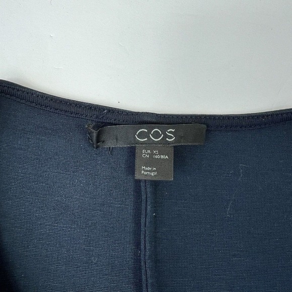 COS Navy Blue Tunic Top Size XS A Line Short Sleeve Trapeze - Picture 4 of 10